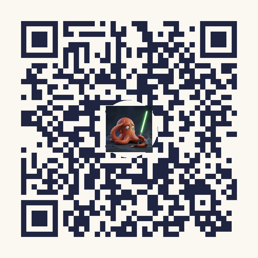 A QR code for nazquadri.com with an octopus-and-lightsaber logo masking part of the data region. Try scanning it with your phone β it works.