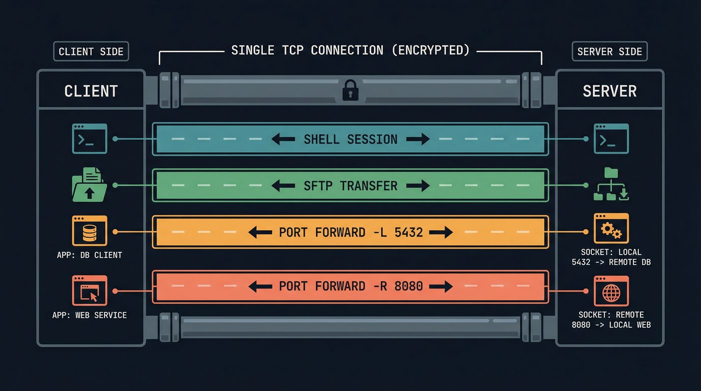 SSH channel multiplexing